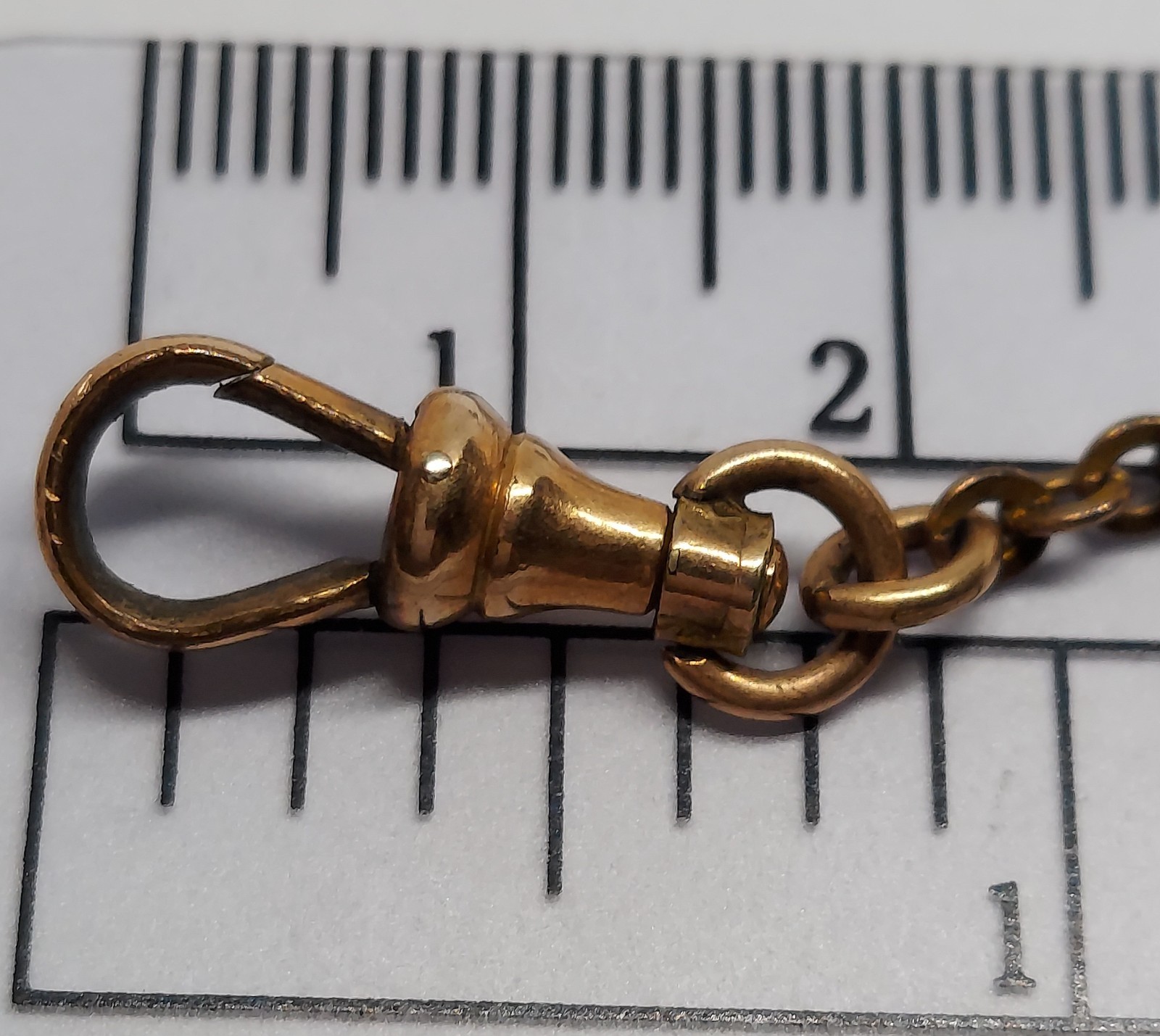 VTG Antique Miniature monkey Wrench works watch Fob charm Gold Filled Chain Clip