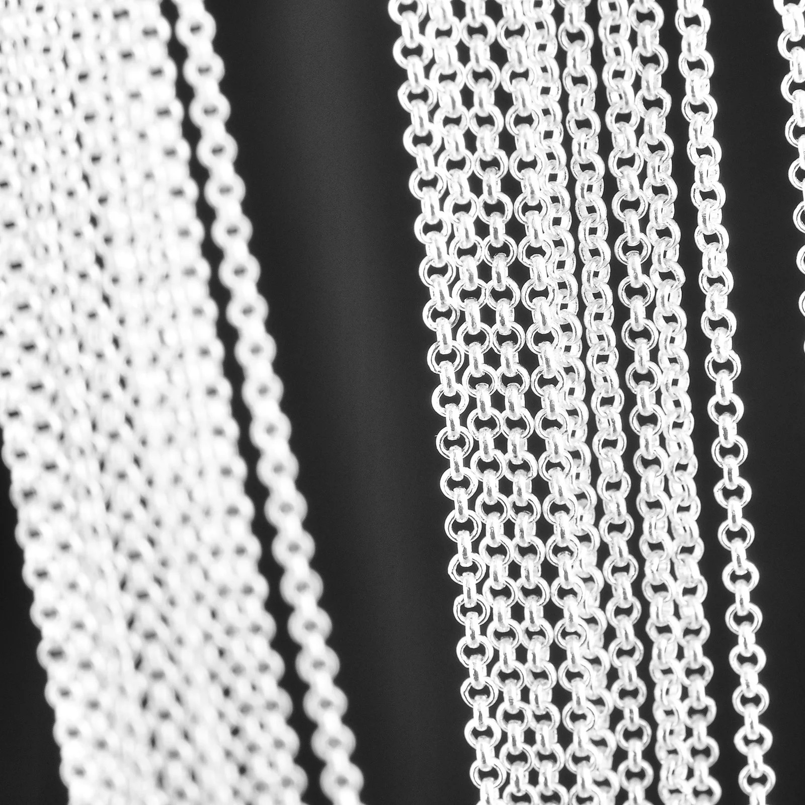 10PCS Wholesale Pure 925 Sterling Silver Color Charm Link Chain Necklace Jewelry
