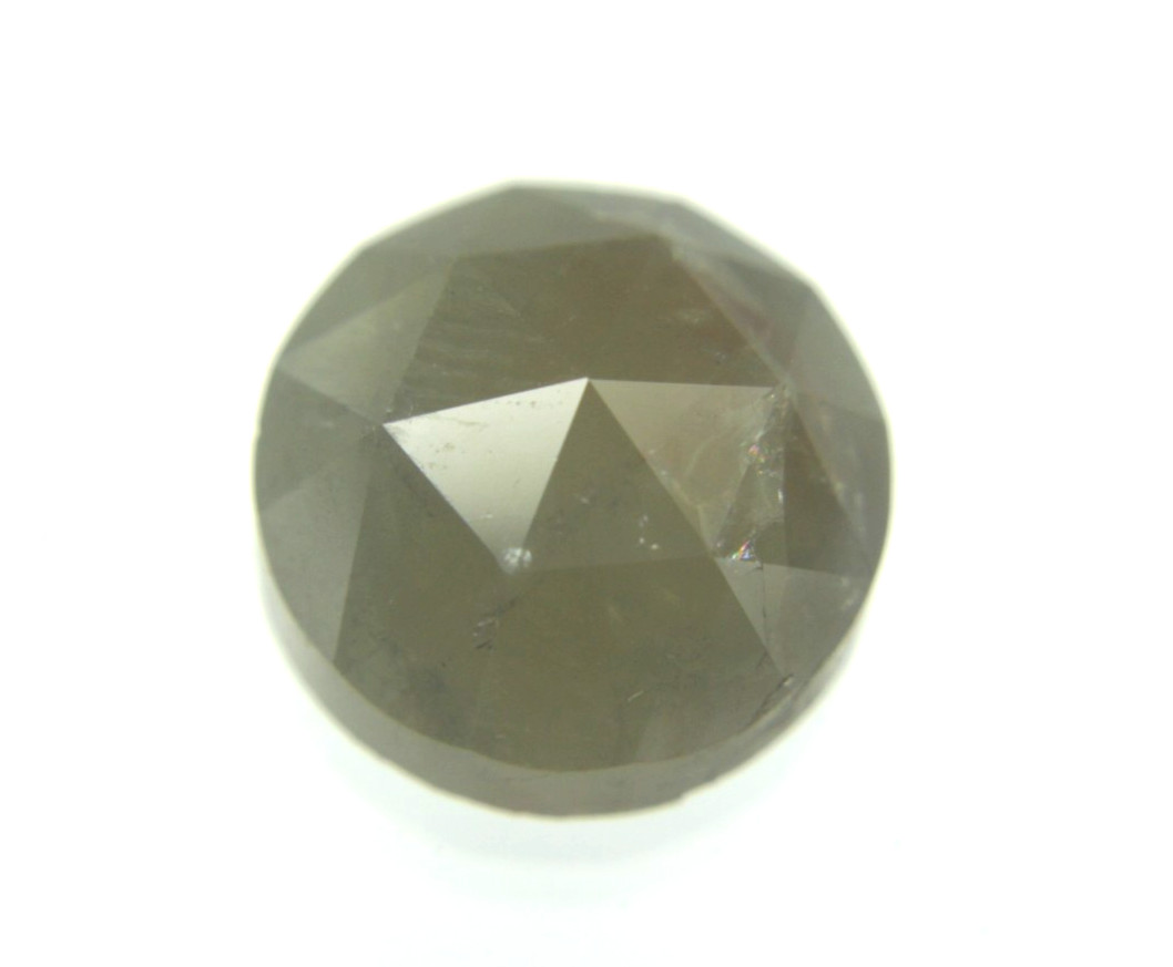 6.45Cts Gray Color Round Rose Cut Diamond Big Natural Real 10.70-10.92×5.95 MM