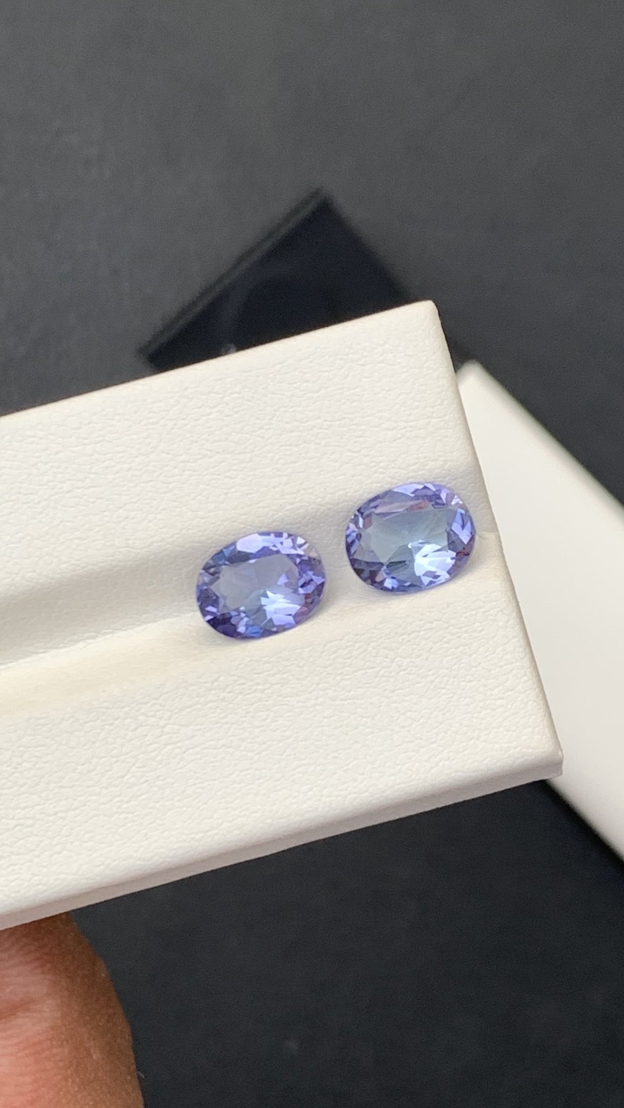 3.80 Ct Natural Tanzanite Pair Light Blue Color Oval Cut Loose Gemstone