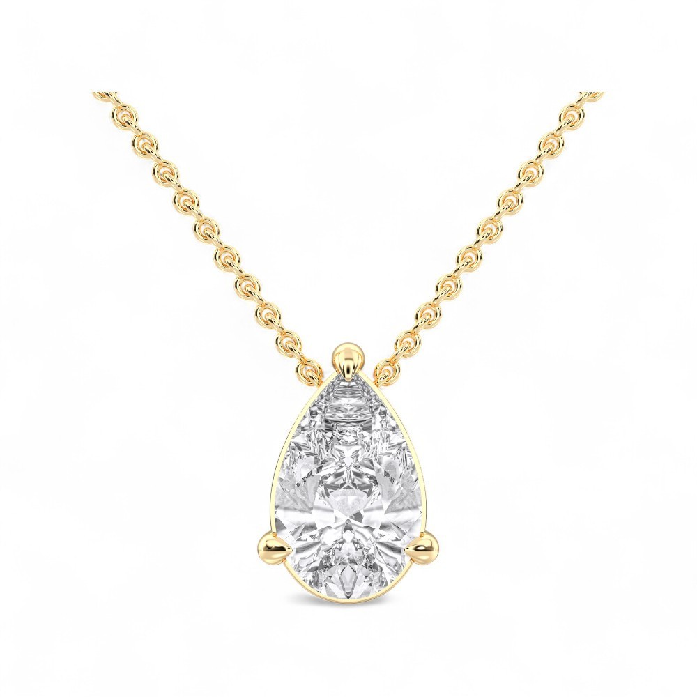 IGI Certified 1ct Pear Lab Created Grown Diamond Pendant Necklace 14k White Gold