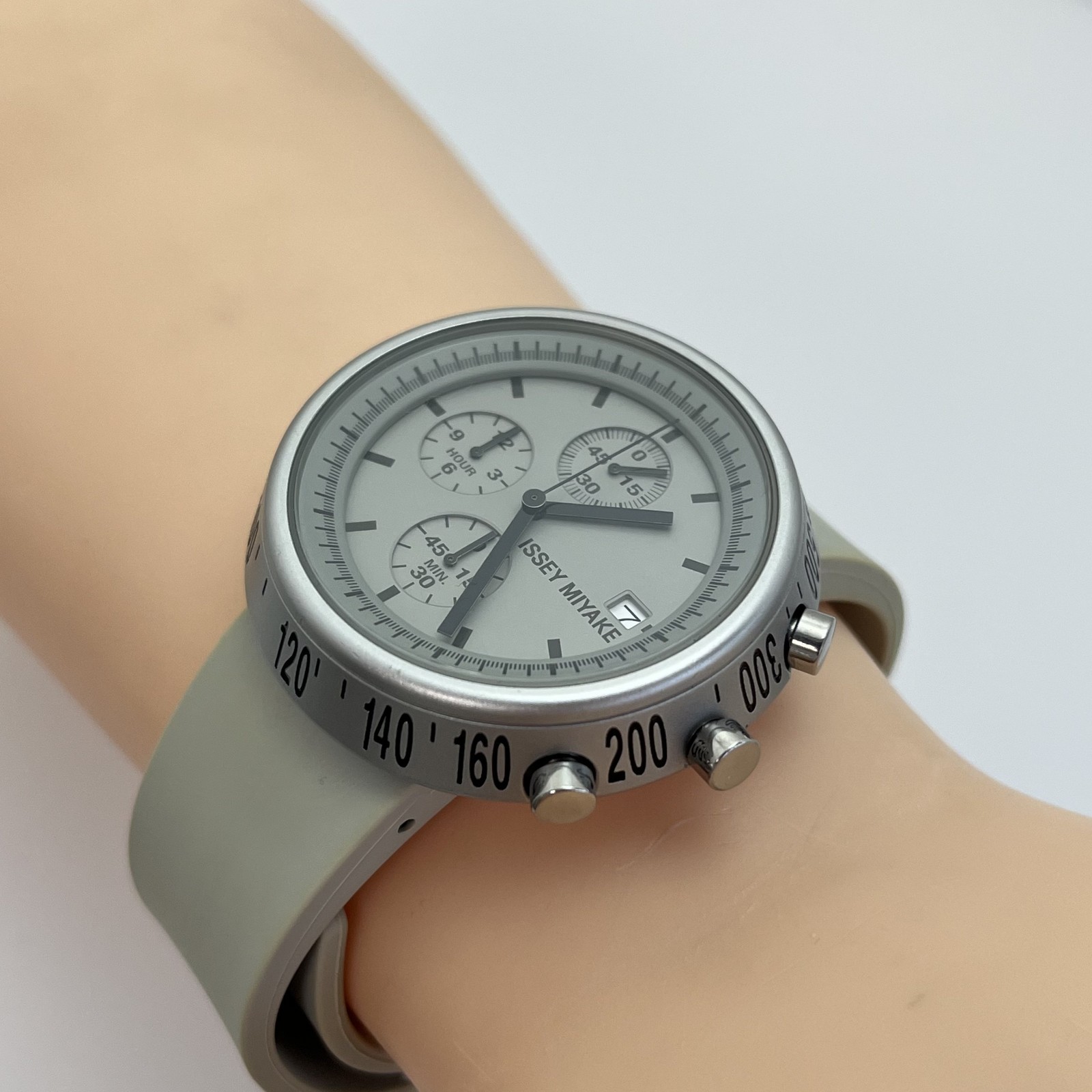 Issey Miyake TRAPEZOID Chronograph NAOTO FUKASAWA Qz Watch Japan Date #636B