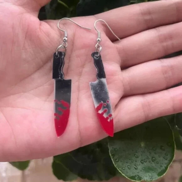 Horror Movie Themed Halloween Goth Emo Hanging Fashion Earrings Lot Of 4