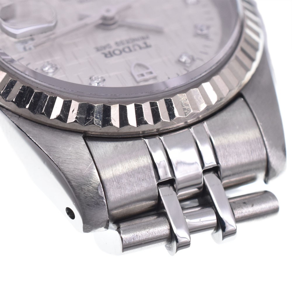 with paper TUDOR Princess Date 92414 10P Diamond Automatic Ladies Watch K#147915