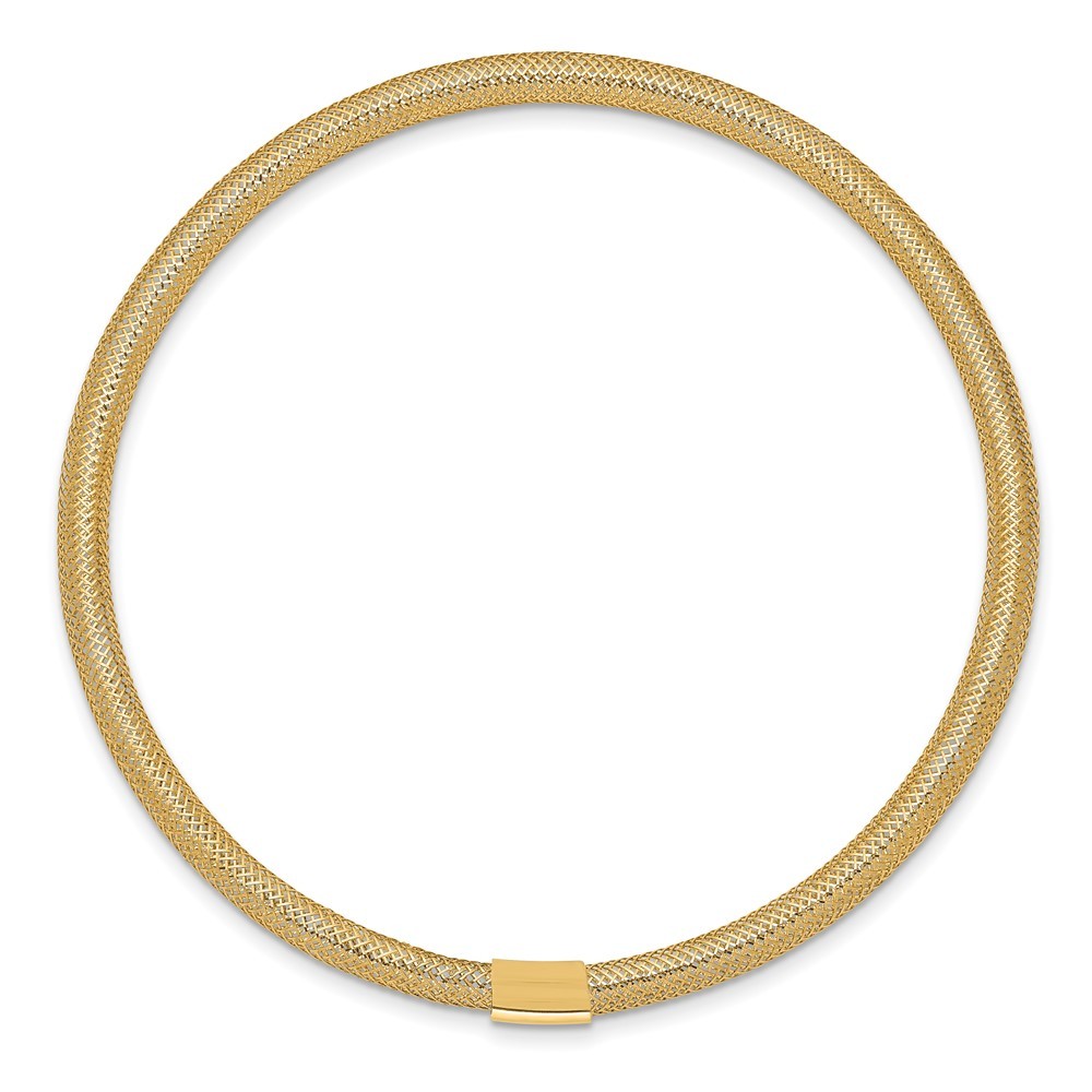 10k Yellow Gold Stretch Mesh 7.25 in Bracelet for Women Men 0.83g