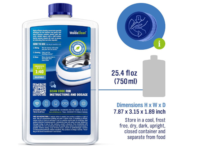 Ultrasonic Cleaner Solution 25.4 Fl Oz – Concentrated Jewelry Cleaner Liquid for