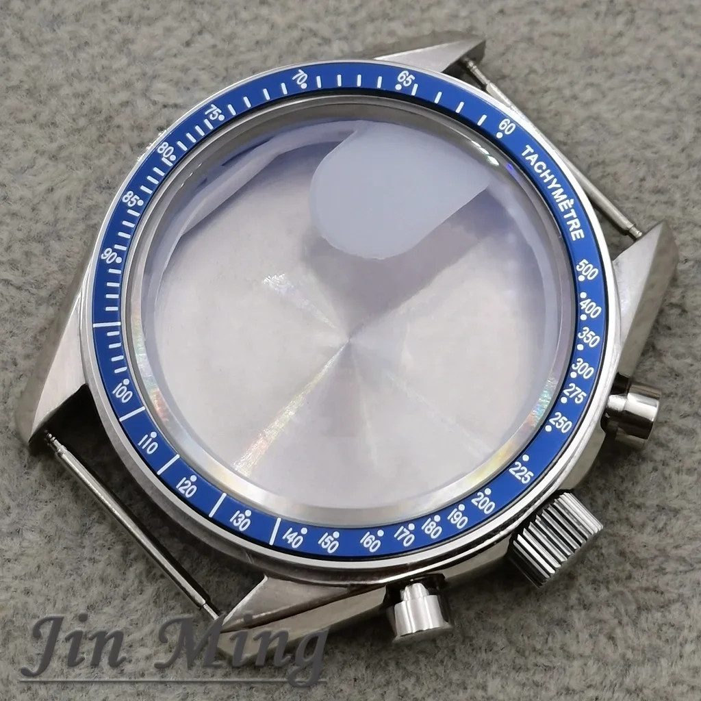 VK63 Case 39.7mm Metal Case Chronograph Case Bezel,watch Sealed Back Moon Watch