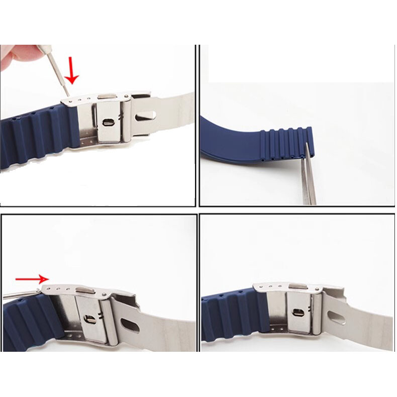 Cuttable Silicone Rubber Watch Band Watch Strap Replacement Bracelet 18 20 22 24