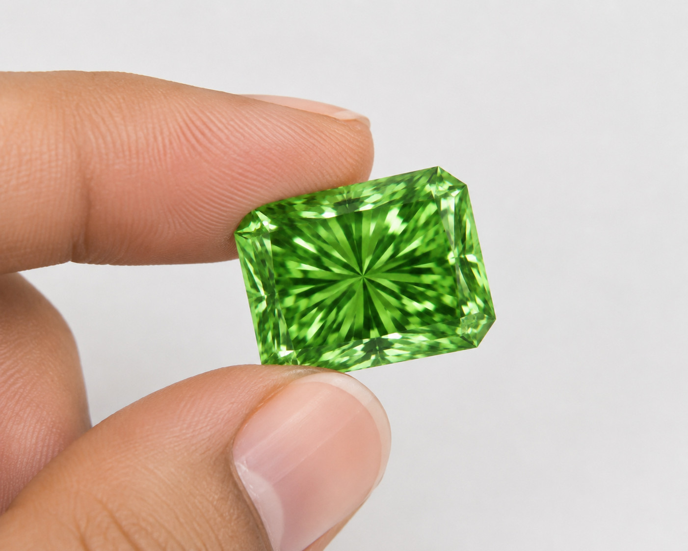 1 Carat Green Color radiant Cut VVS1 Diamond 5X7MM Gemstone Premium Quality 1 pc