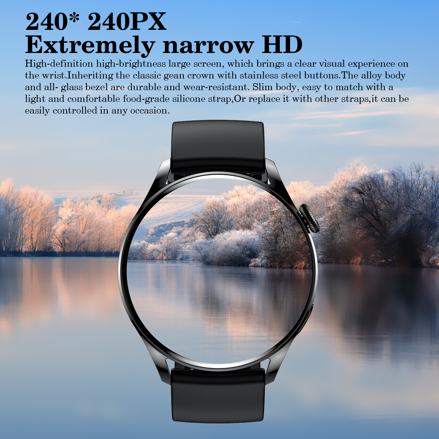 Smart Watch NFC Touch Screen Heart Rate Blood Pressure Monitor Fitness Tracker✎