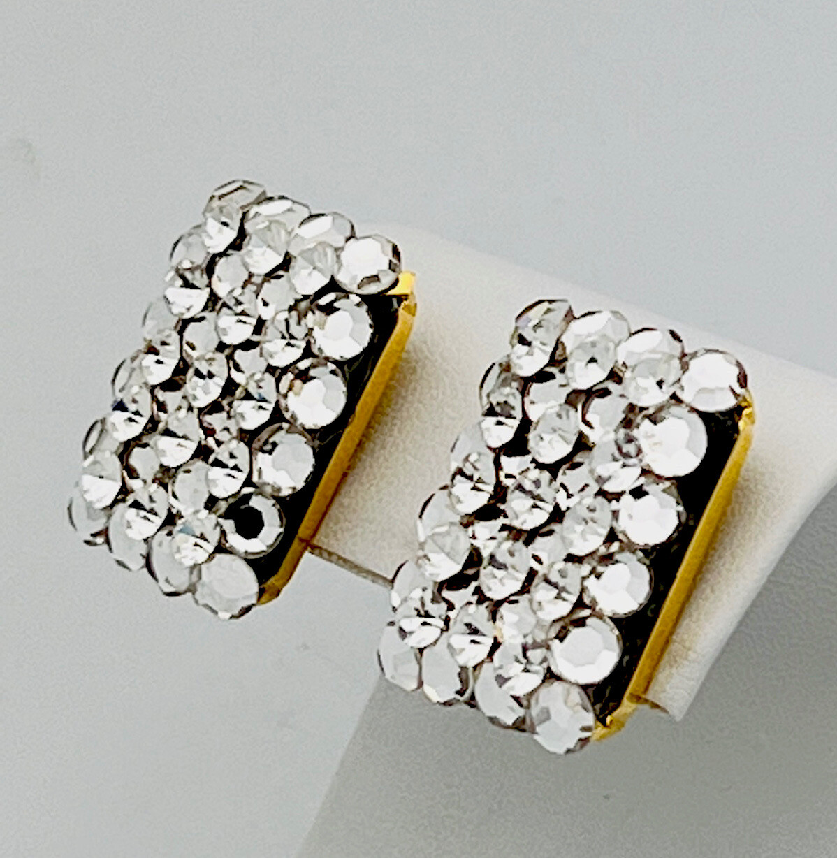 Vintage 1980-90s Hand Set 78 Austrian Crystal Pierced Earrings