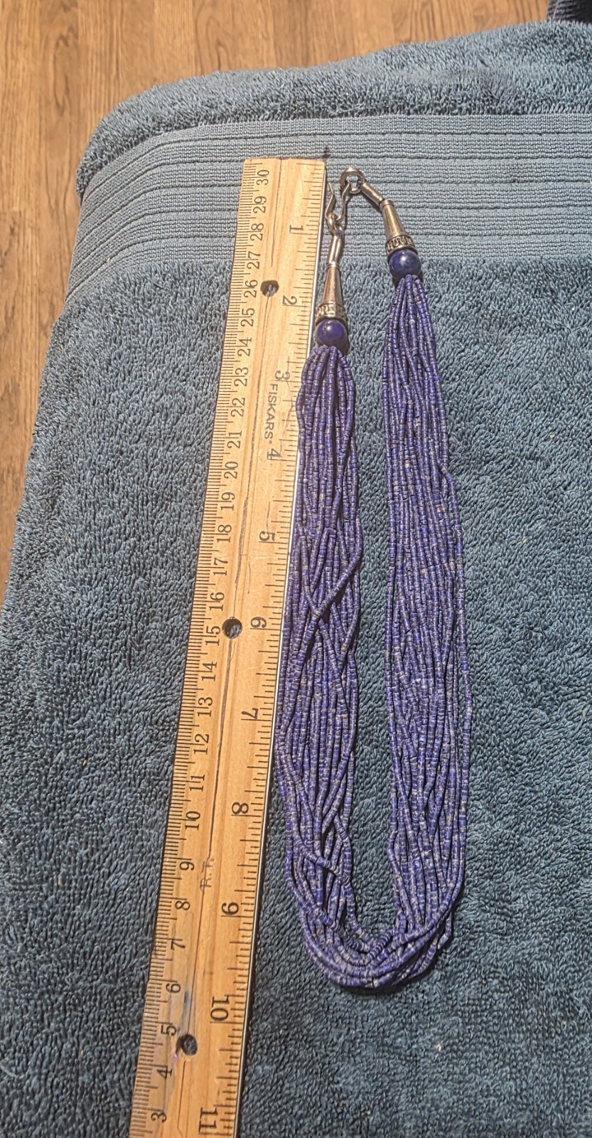 Blue Lapis Multi Strand 18 Inch Necklace