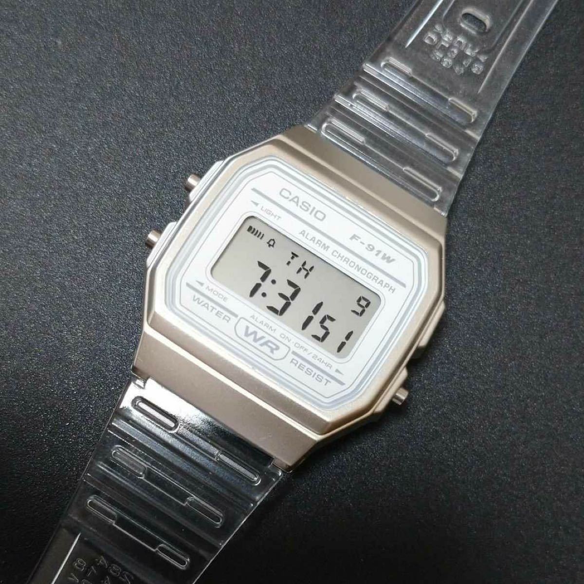 CASIO F-91WS-7 Clear Skeleton Digital Watch Transparent New Unused