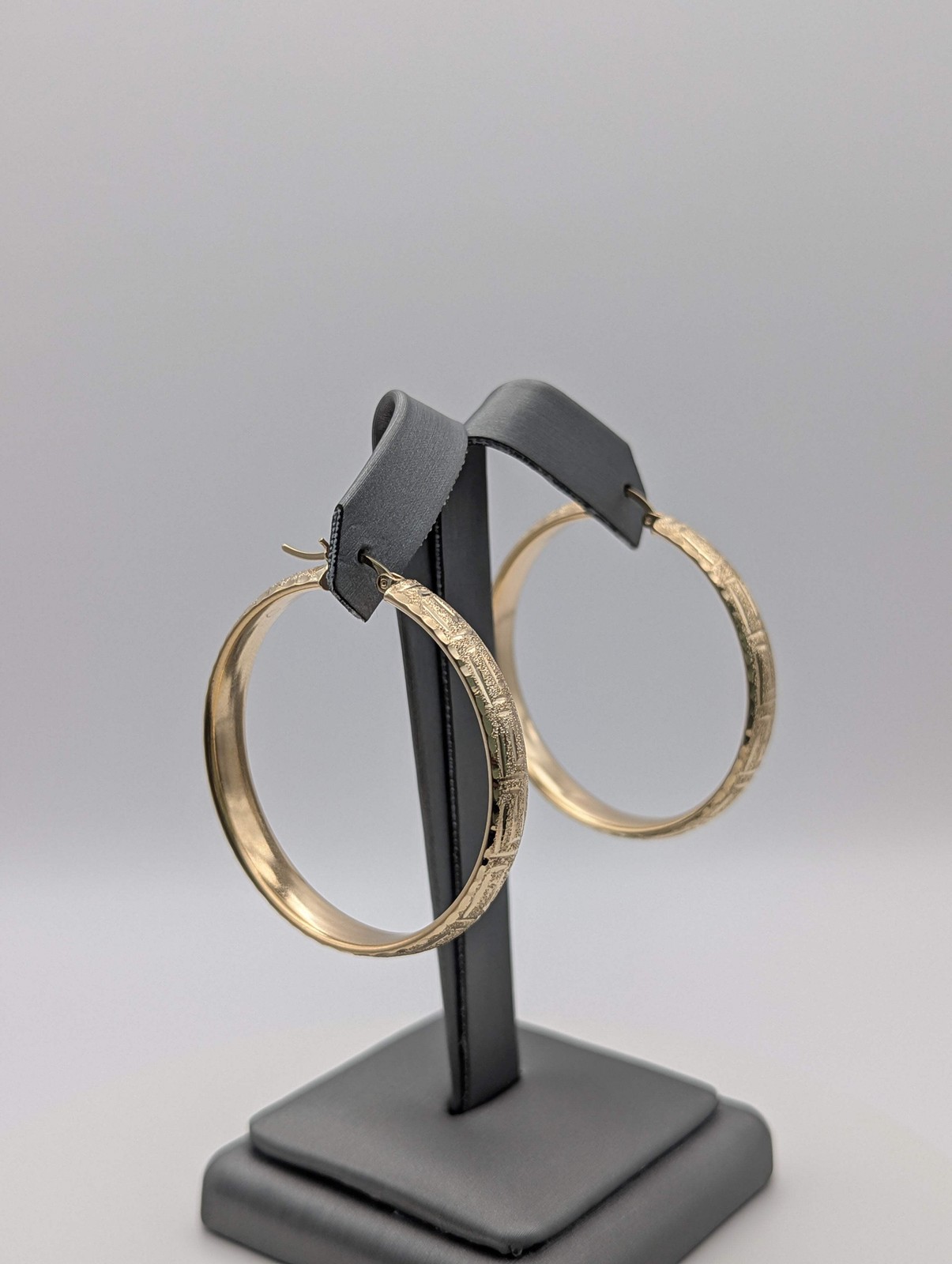 14K YG Greek Key Hoop Earrings