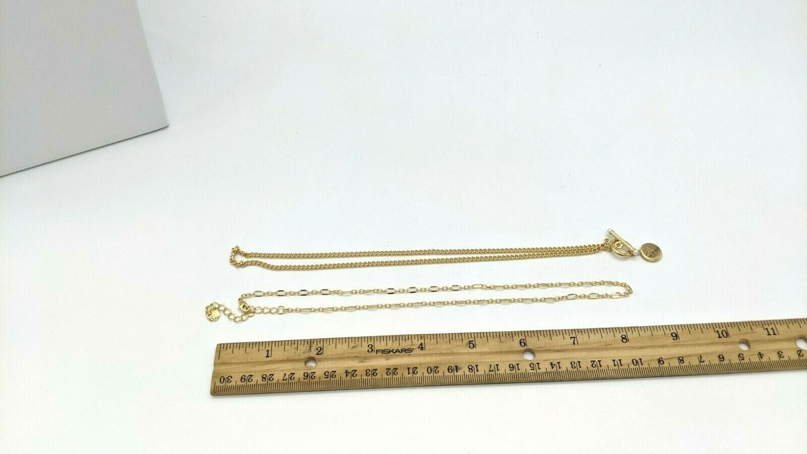 Women’s Gold Layered Necklaces Pendant Initial “T” Cable Chain + Figuro 16″