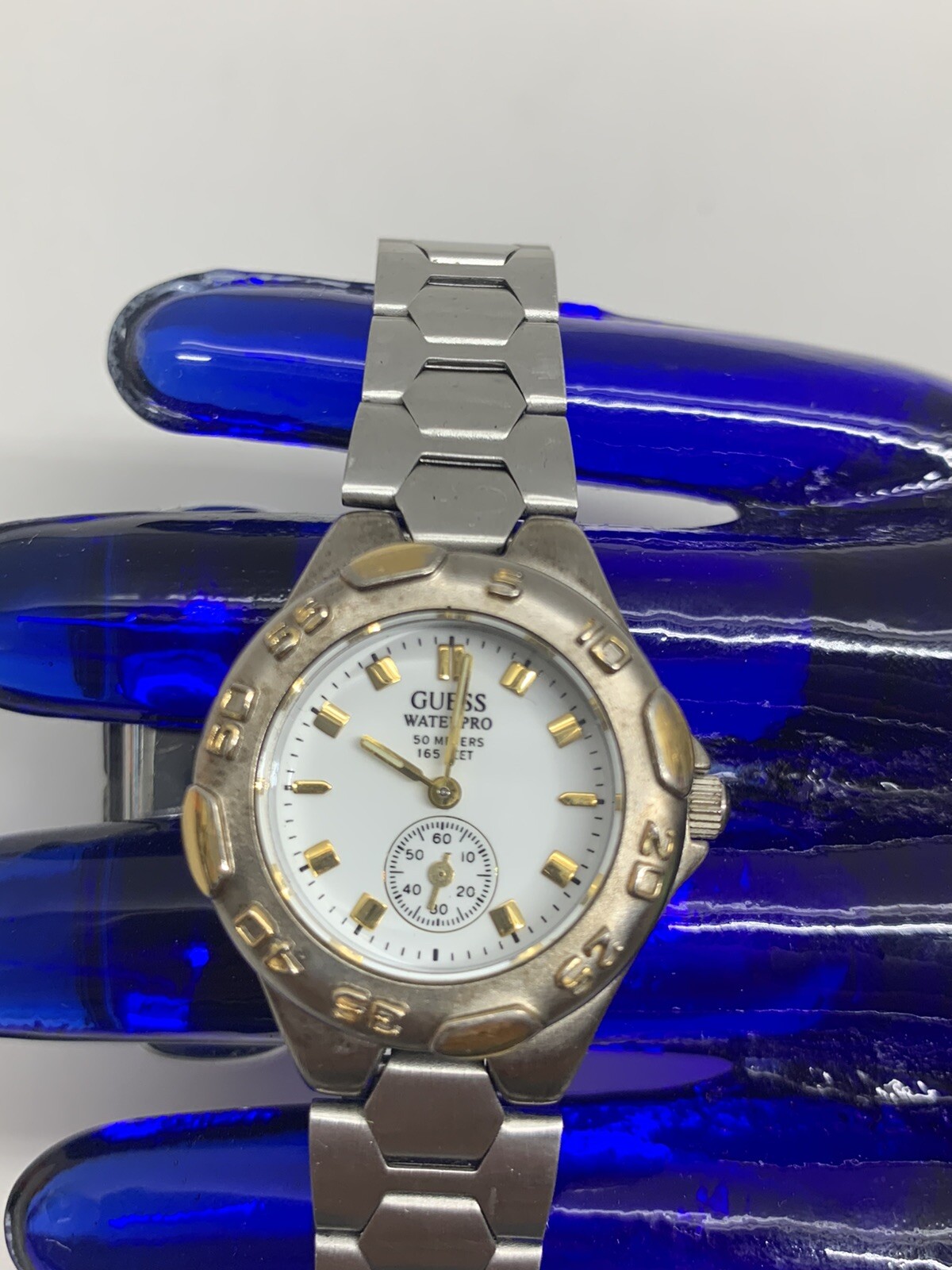 Guess Waterpro Watch 50 Meters 165 Feet Gold Silver Tone