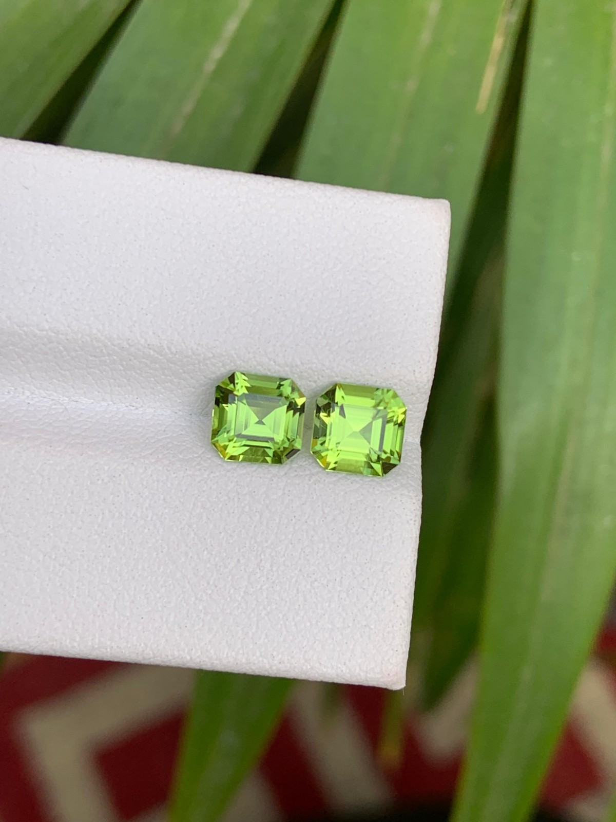 August Birthstone Natural Green Peridot Pair, 2.60 Carats, Stone For Jewelry