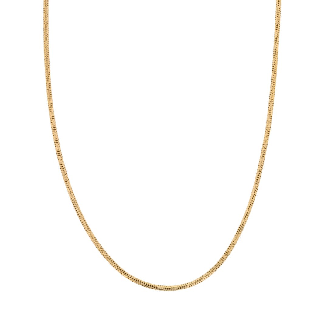 1.3mm Snake Link Chain 18″ Necklace 14k Yellow Gold 4.77 Grams