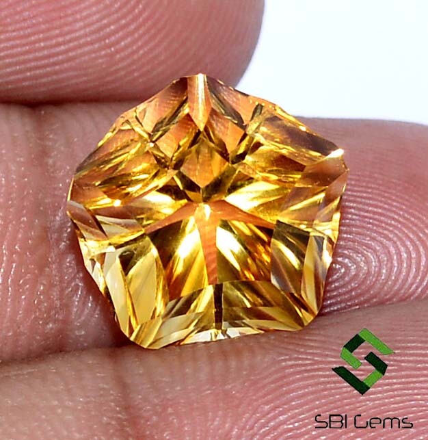 Natural Citrine Fancy Star Shape Concave Cut 13×13 mm 8.39 Cts Loose Gemstone
