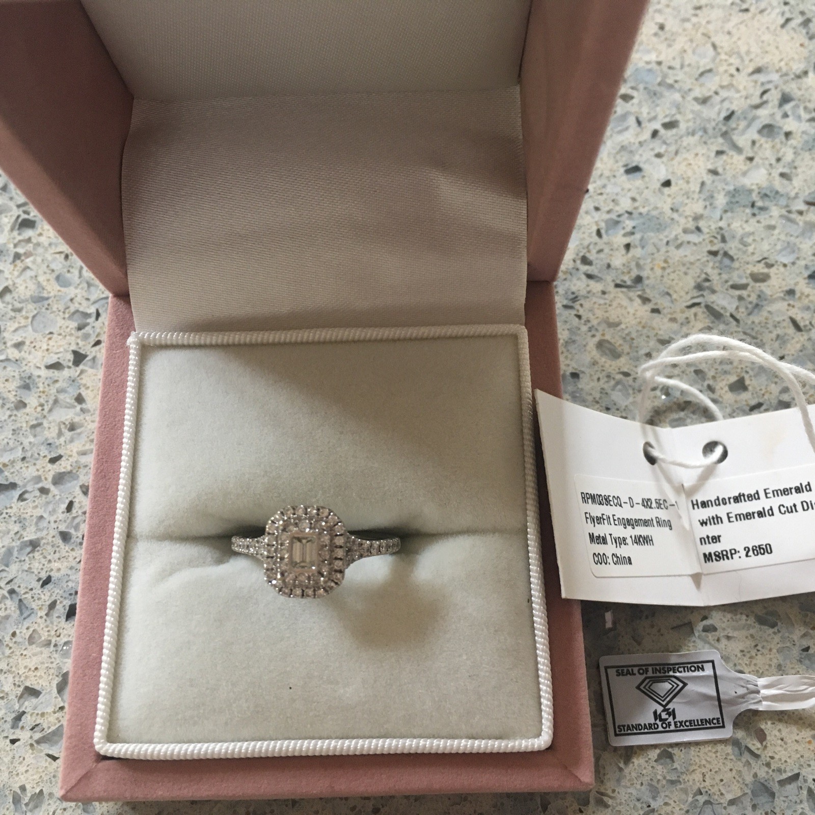 Martin Flyer 14K Gold Emerald Cut 2 Row Diamond Split Shank Ring Sz 7 3=grams !
