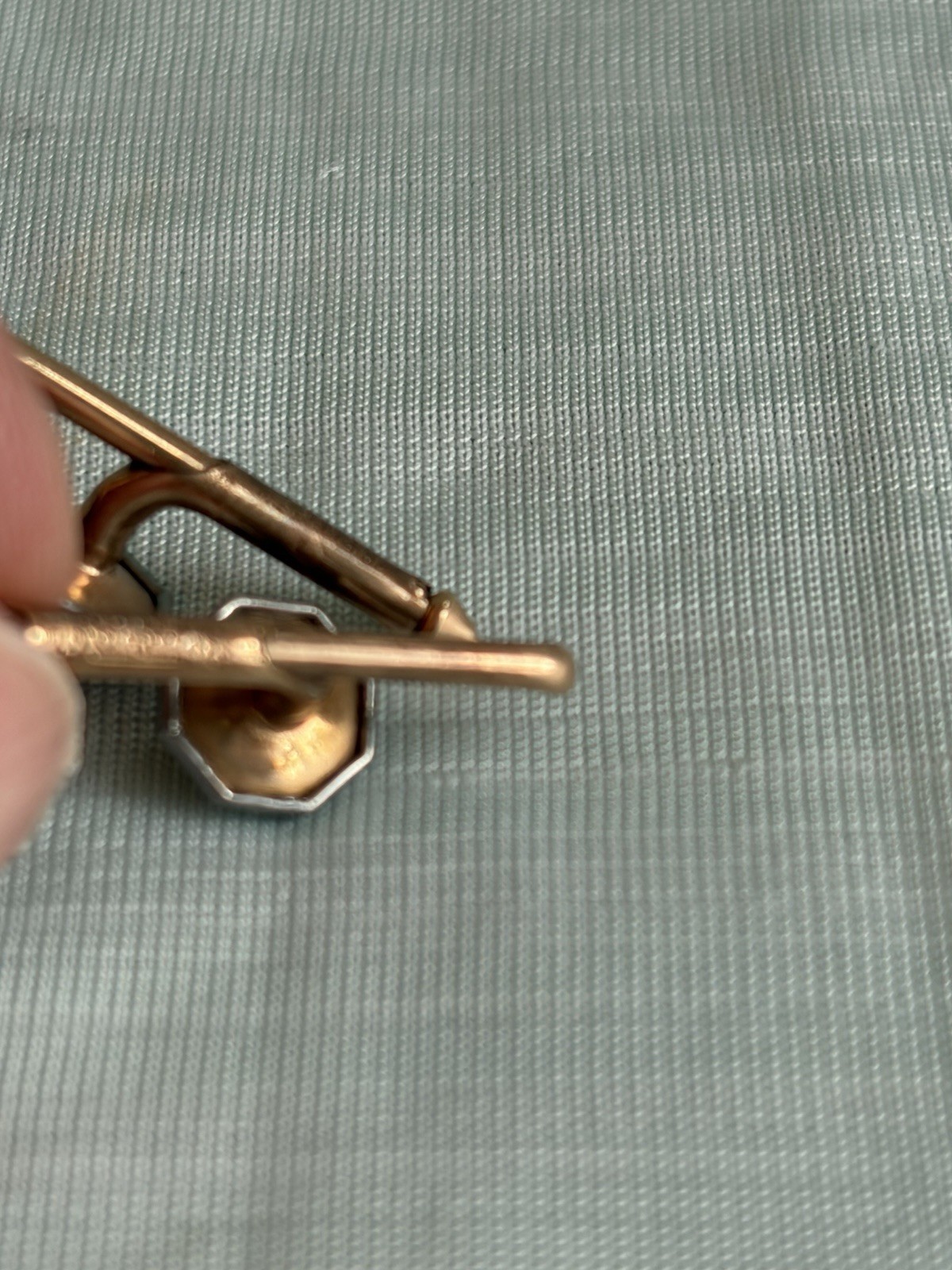 Two 1/4″ Black Octagon MOP Larter Sons RGP Vintage Formal Tux Studs
