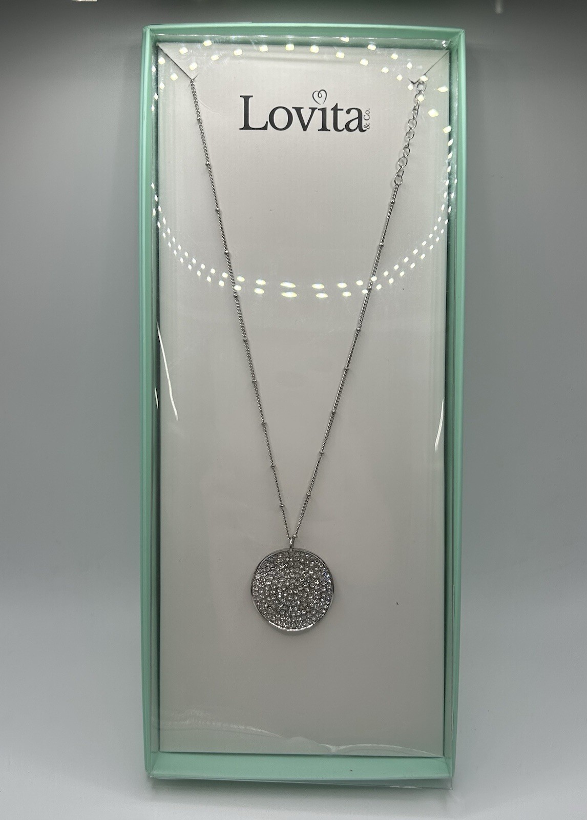 Lovita & Co. Silver Color Round Gemmed Pendant Necklace