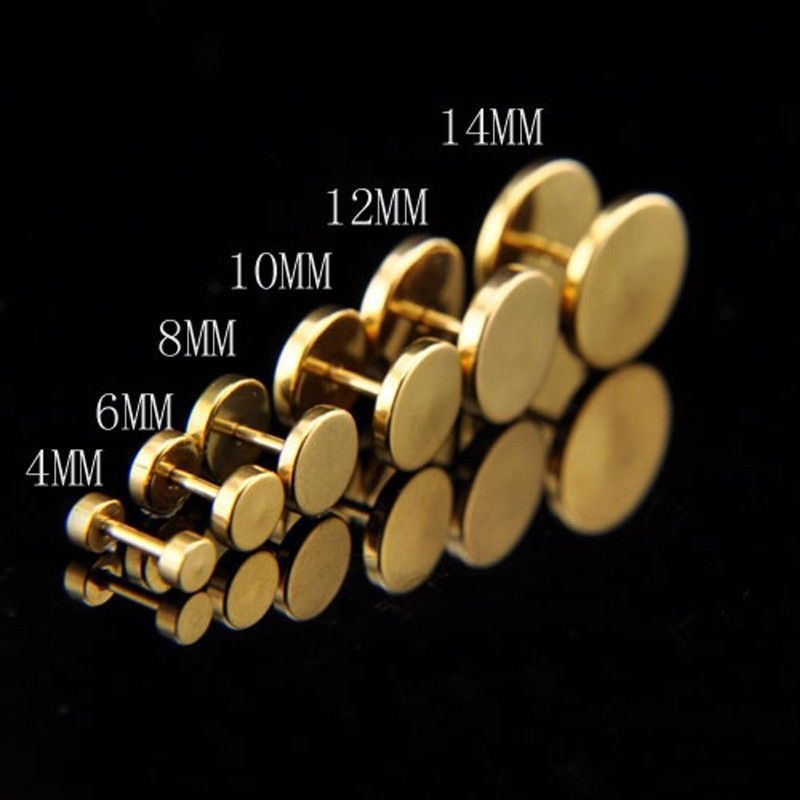New Round Barbell Stainless Steel Screw Back Men’s Earring Ear Studs 3-14mm USA