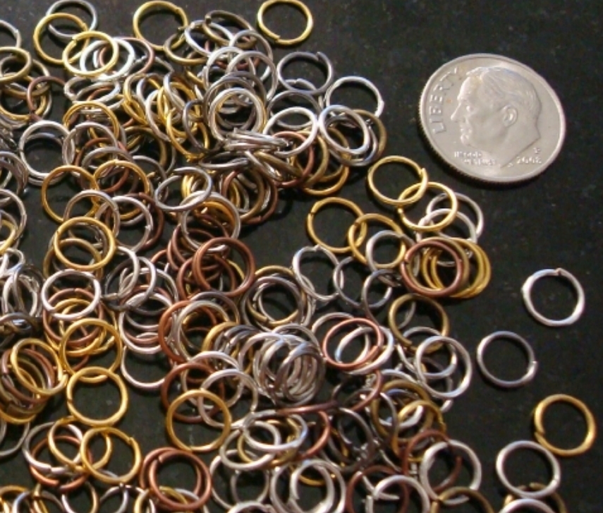 7mm 20 gauge open jump rings 500pcs 6 mixed plated finishes attach charms FPJ072