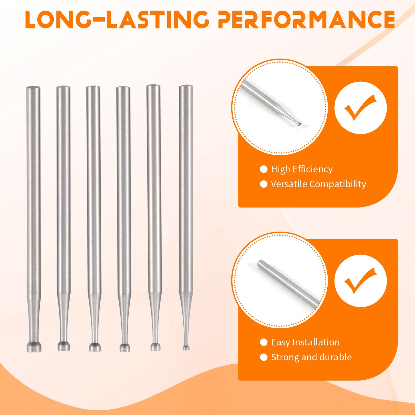 Round Cup Burr 3/32Inch Shank Jewelry Making Burs Silver 6 Pcs V7X41951