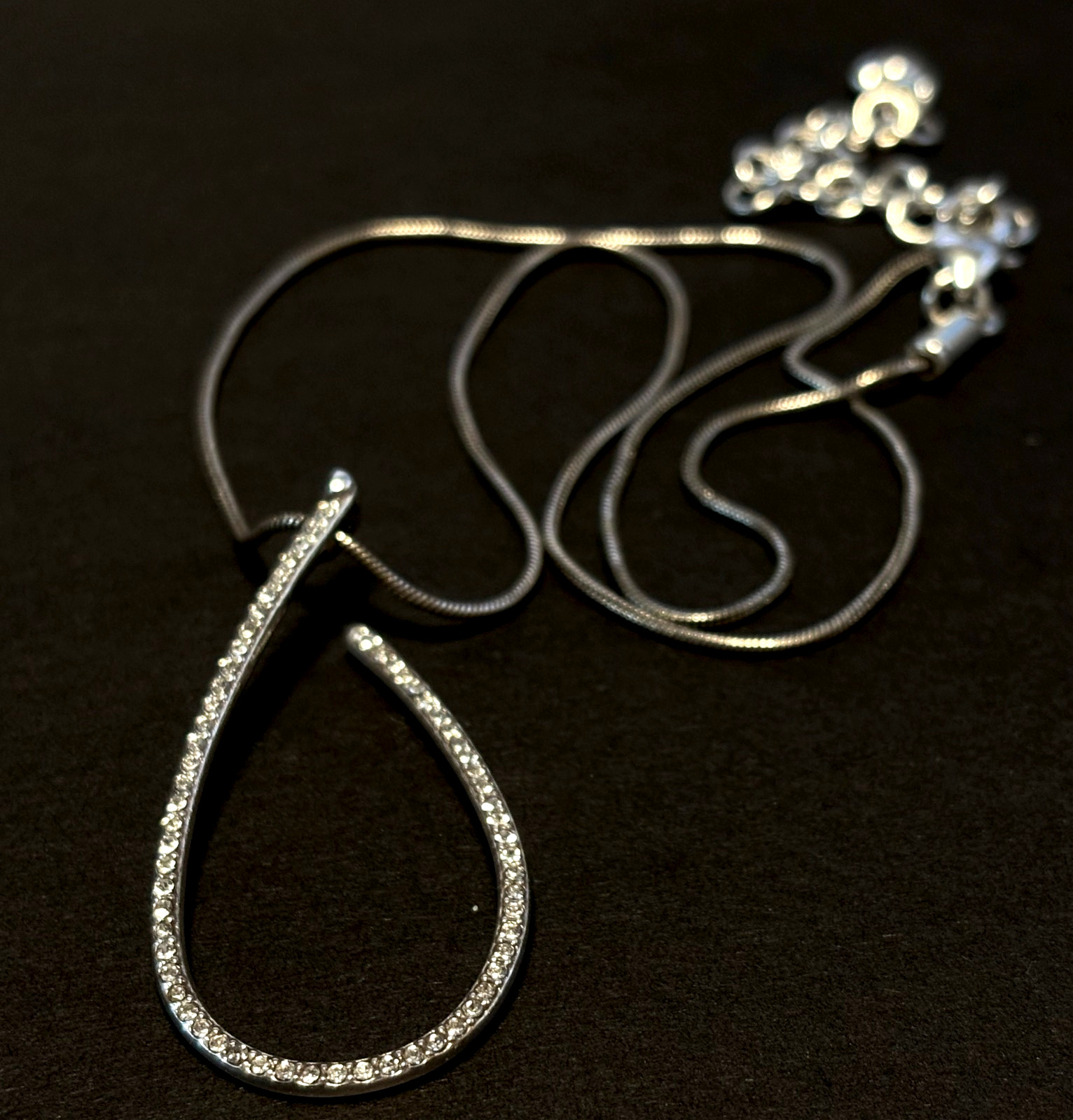 BRIGHTON Loopie Pave Add Charms/Beads Crystal Silver Pendant Necklace 16″/18″