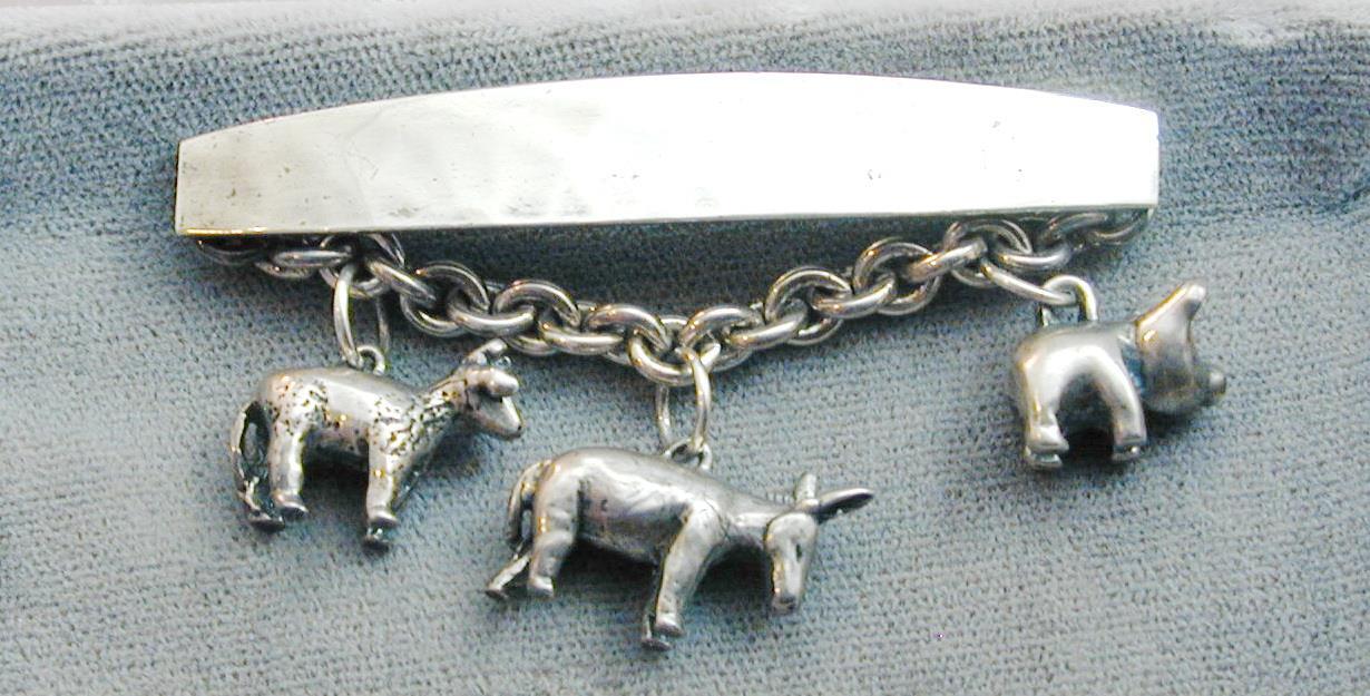 Susan Cummings Sterling Farm Animal Pin Brooch ESTATE Piece