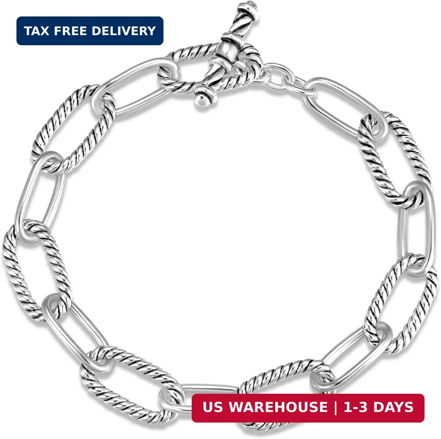 UNY JEWEL Twisted Cable Wire Link Chain Bracelet Two Tone Designer Brand Inspire