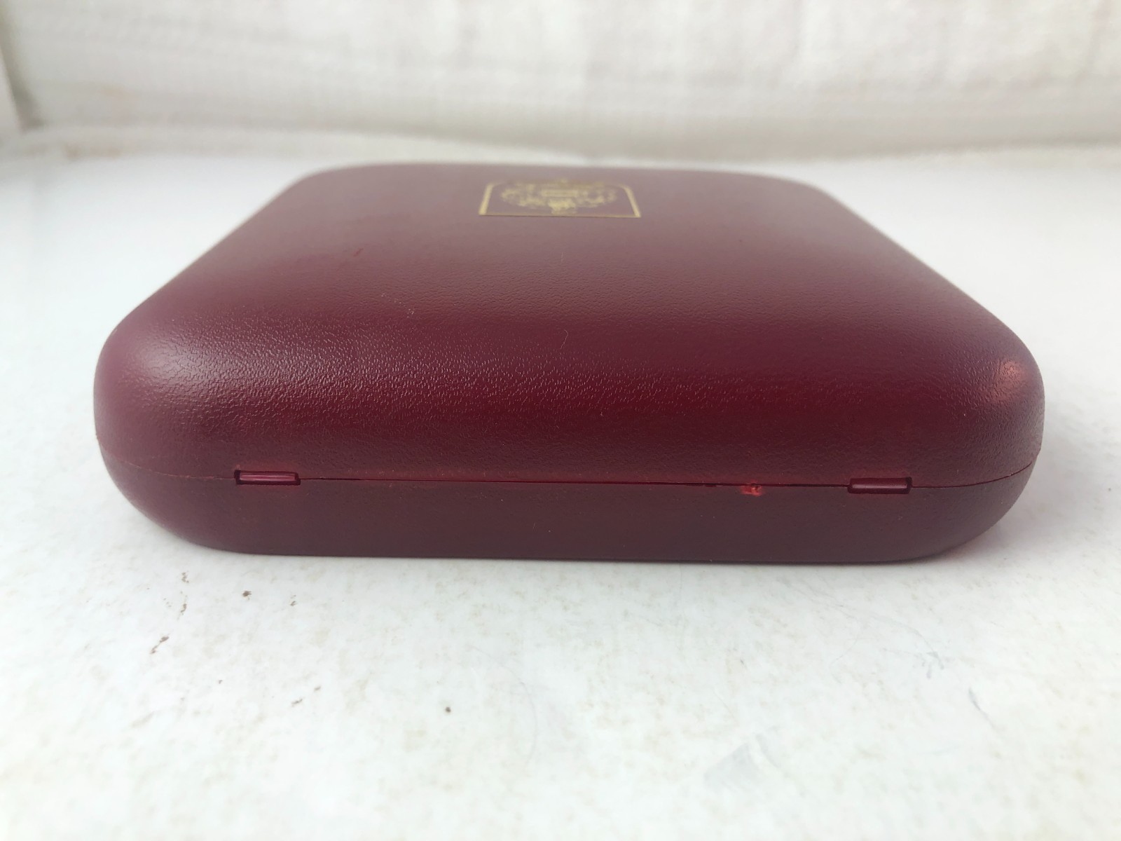 Red Burgundy Majorica Display Jewelry Presentation Box Snap Closure