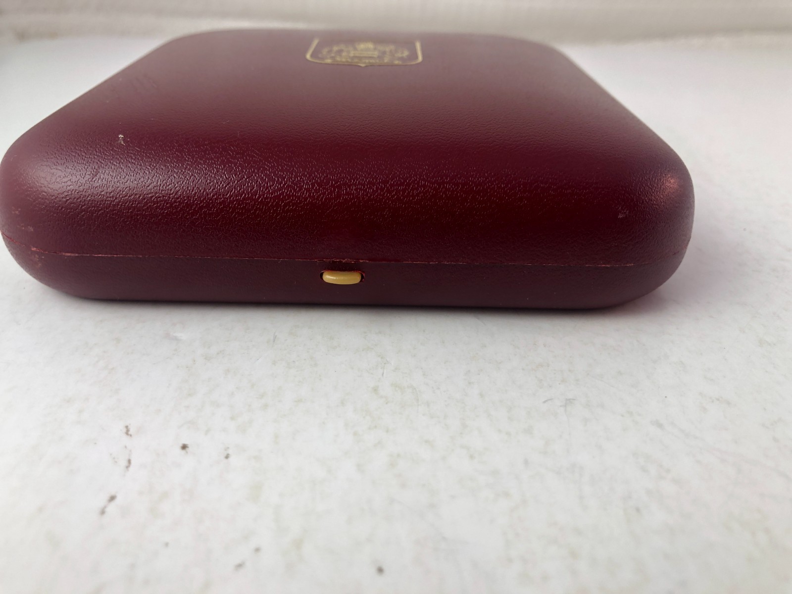 Red Burgundy Majorica Display Jewelry Presentation Box Snap Closure