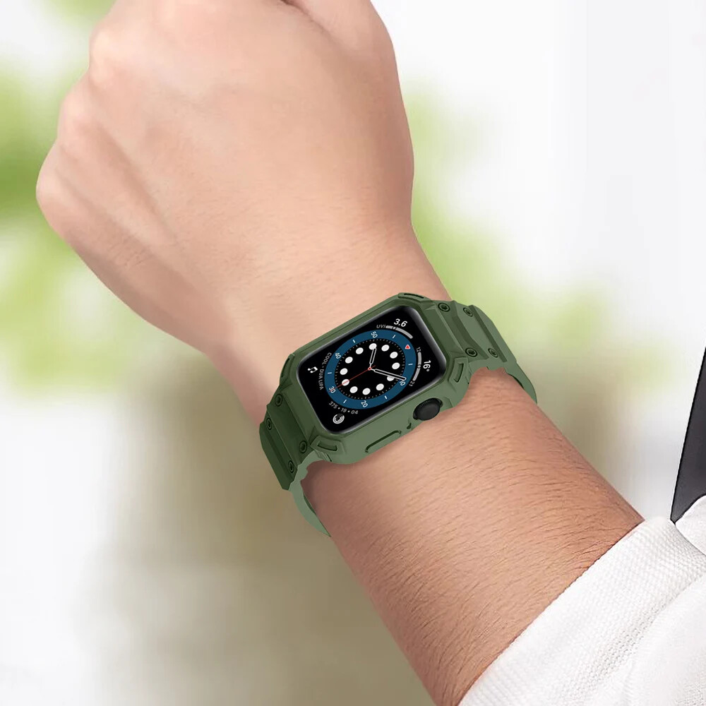 Protect TPU Rubber Case for Apple Watch Strap Series 10 42 46mm Watch Band Cover