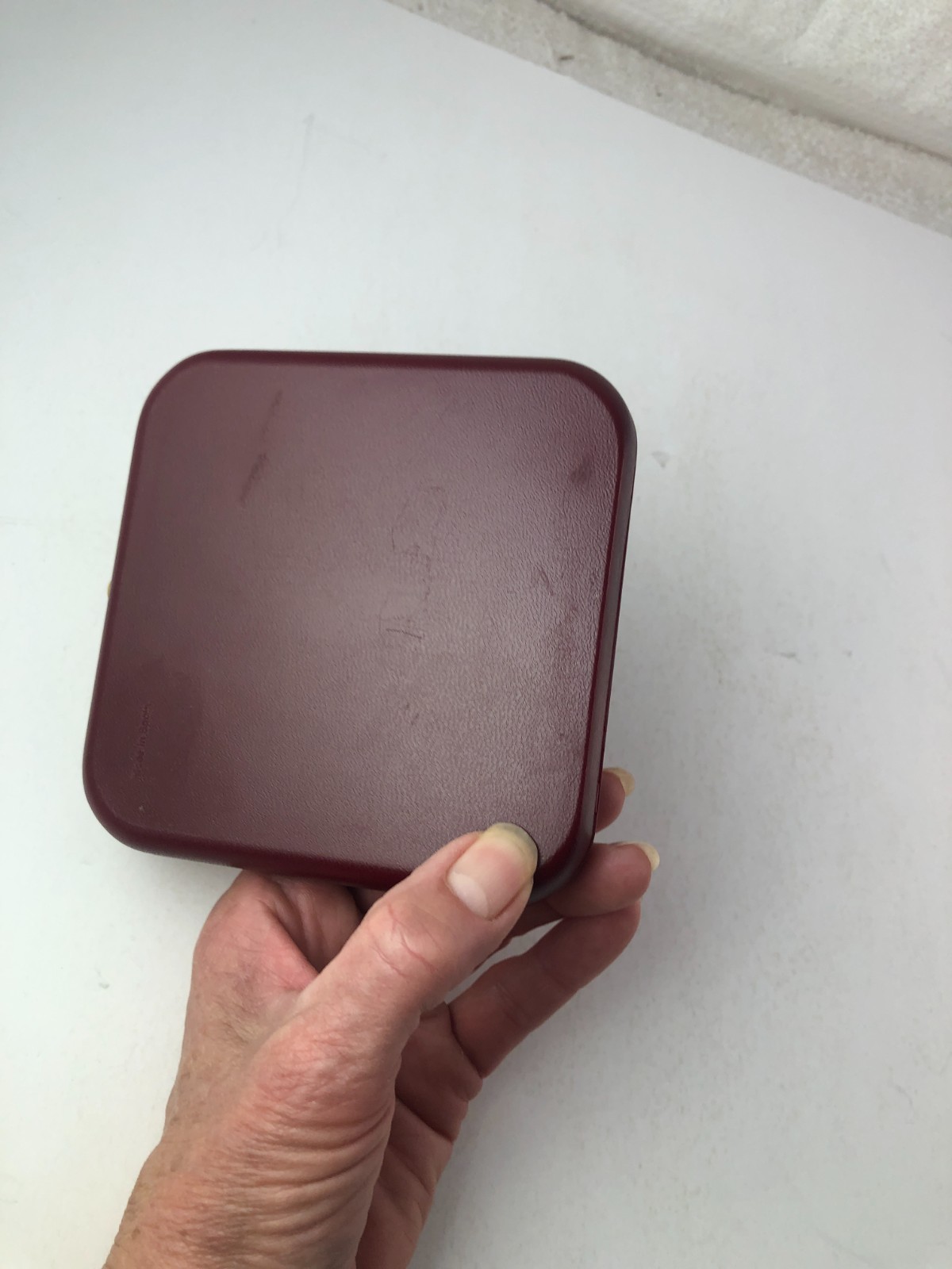 Red Burgundy Majorica Display Jewelry Presentation Box Snap Closure