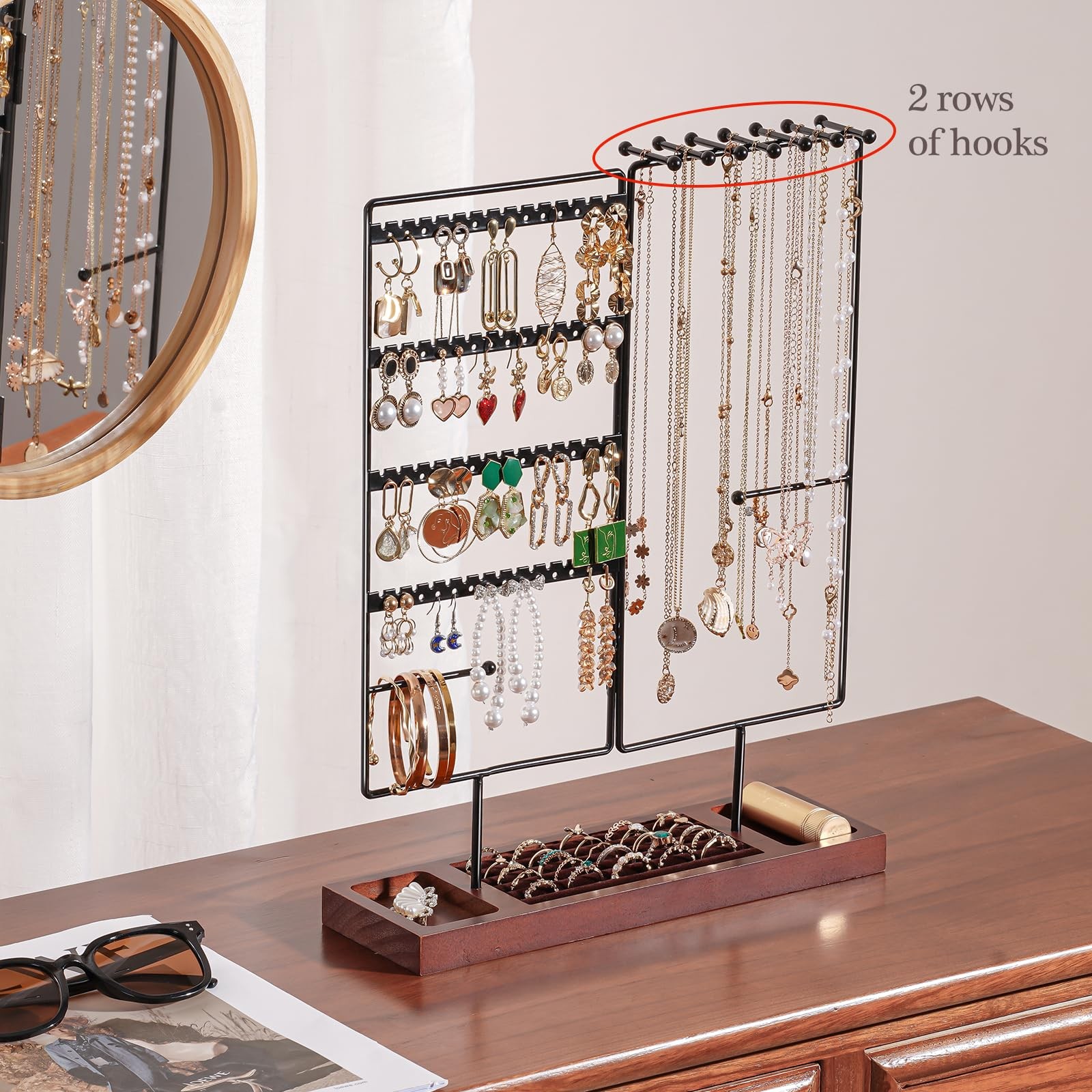 ProCase Jewelry Organizer Stand Earring 11.81 x 4.72 x 16.93 inches, Black