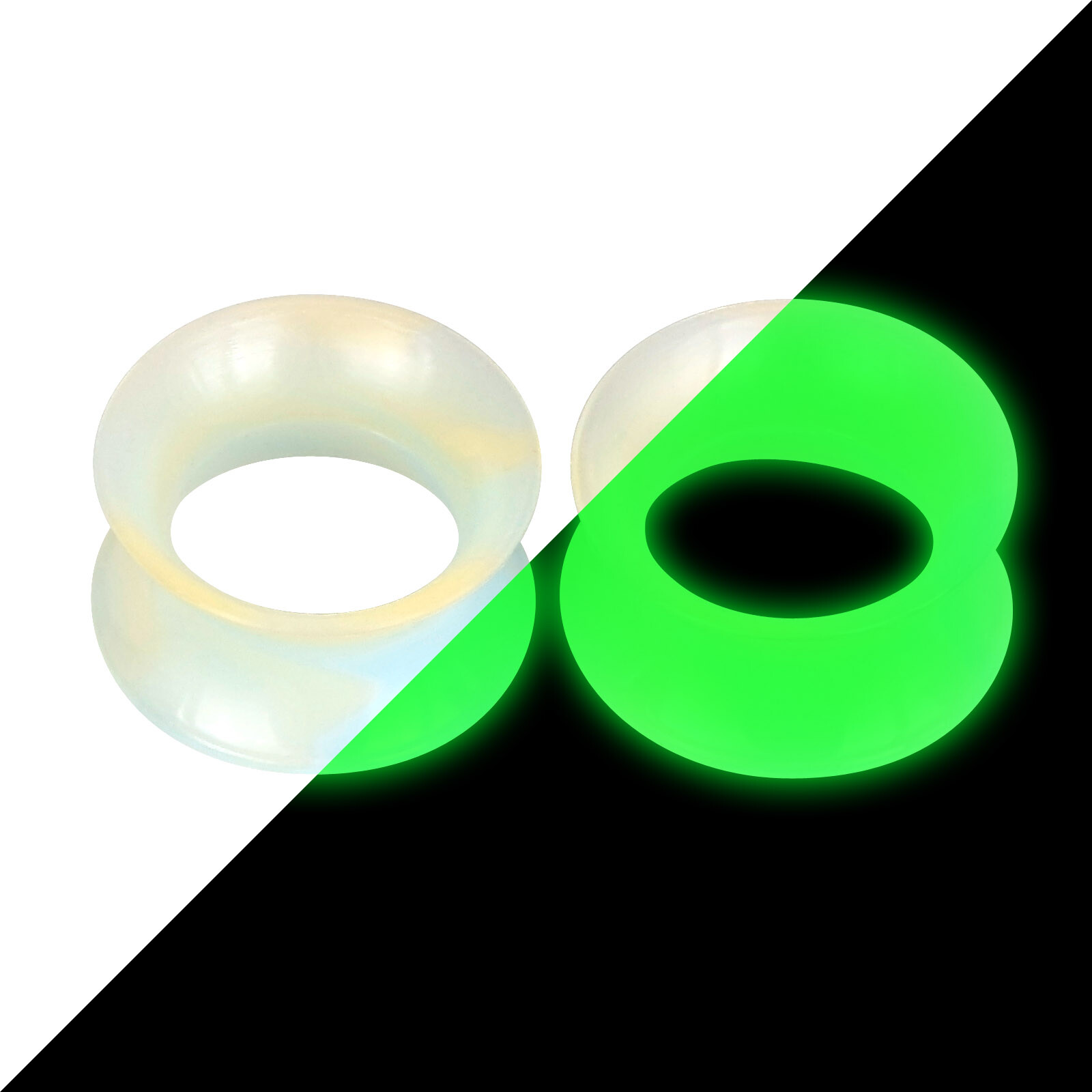 2PCS Thin Skins TUNNELS Silicone Plugs Flesh Ear Gauges Expander Body Piercing
