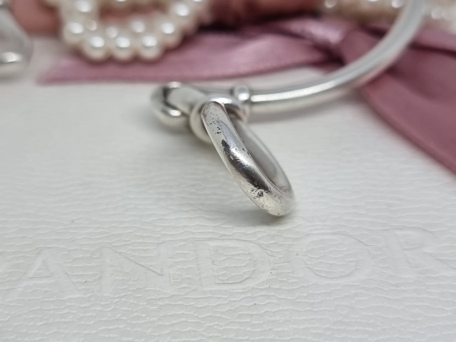 Genuine Pandora Silver Infinity Knot Bangle Size 2 💕 17.5cm