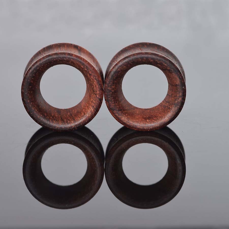 PAIR WOODEN TUNNEL PLUGS NATURAL WOOD SADDLE EAR GAUGE PLUGS STRETCHER EARRINGS