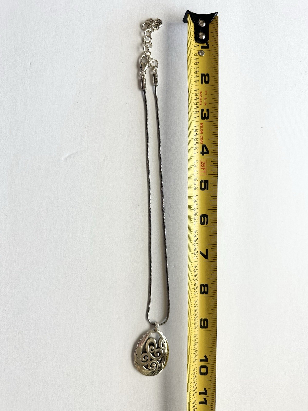 Brighton mingle silver scroll pendant with swirling filigree design With Earring