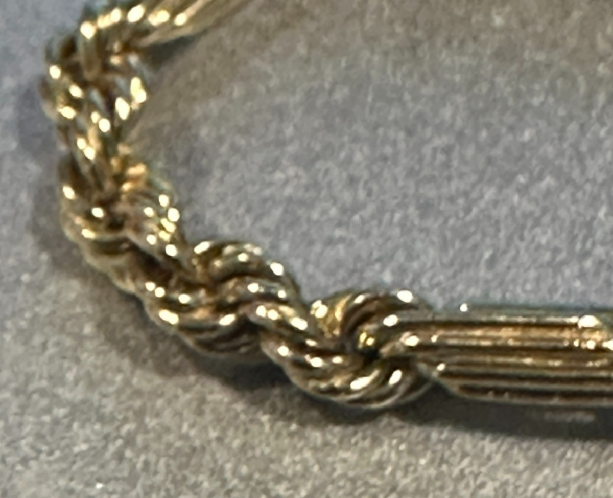 14k Gold Figarope Rope Twist Chain Bracelet Lobster Clasp 2.8 Grams 8.25″