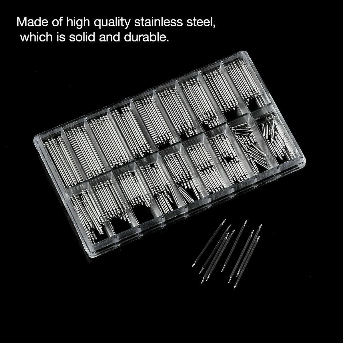 360pcs Watch PINS SPRING BARS Band Strap Link 8-25mm Repair Kit Stainless Steel