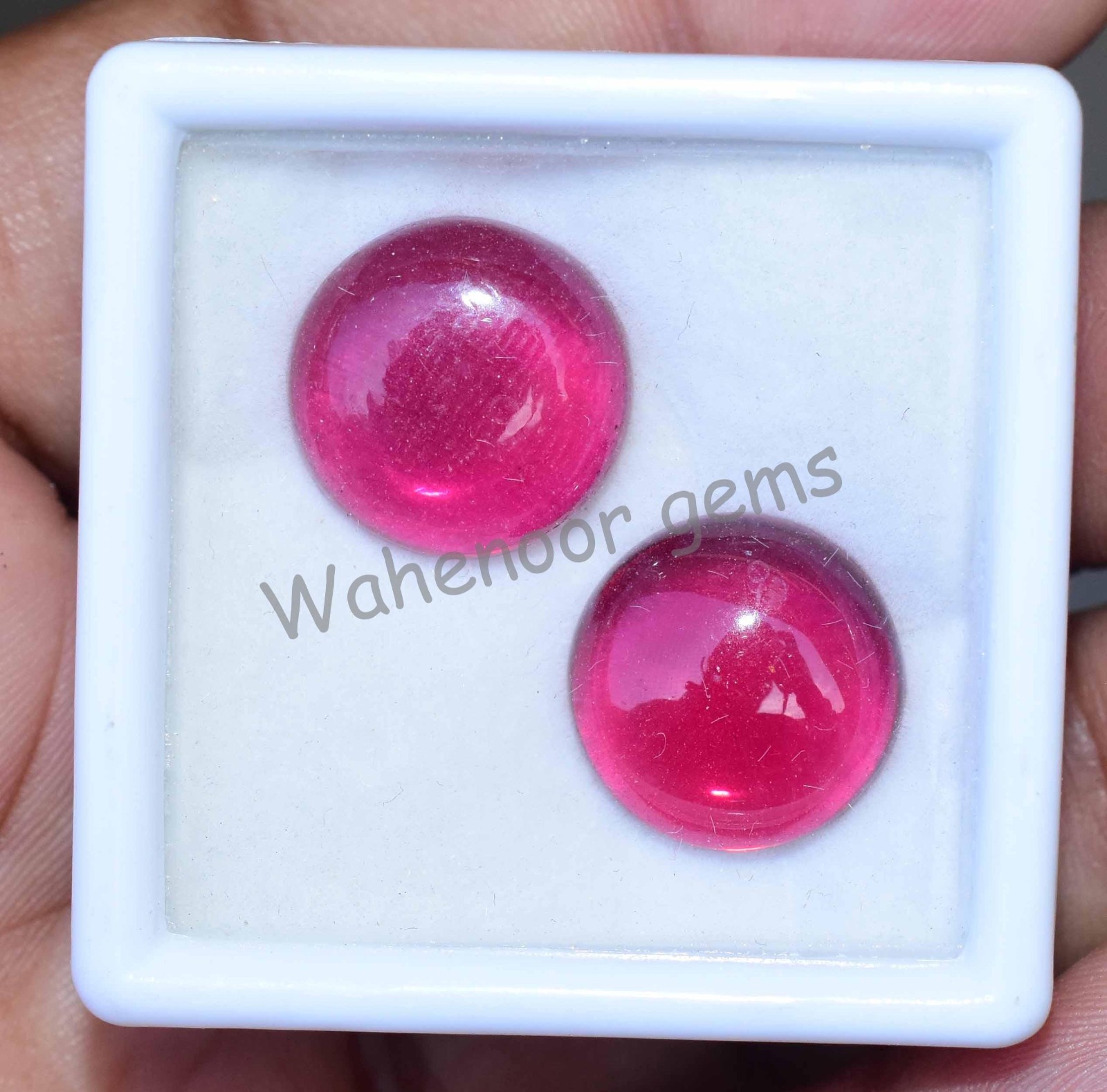 Pair of Natural Mogok Pink Ruby Round 14.7 mm Certified 30.00 Ct Loose Gemstone