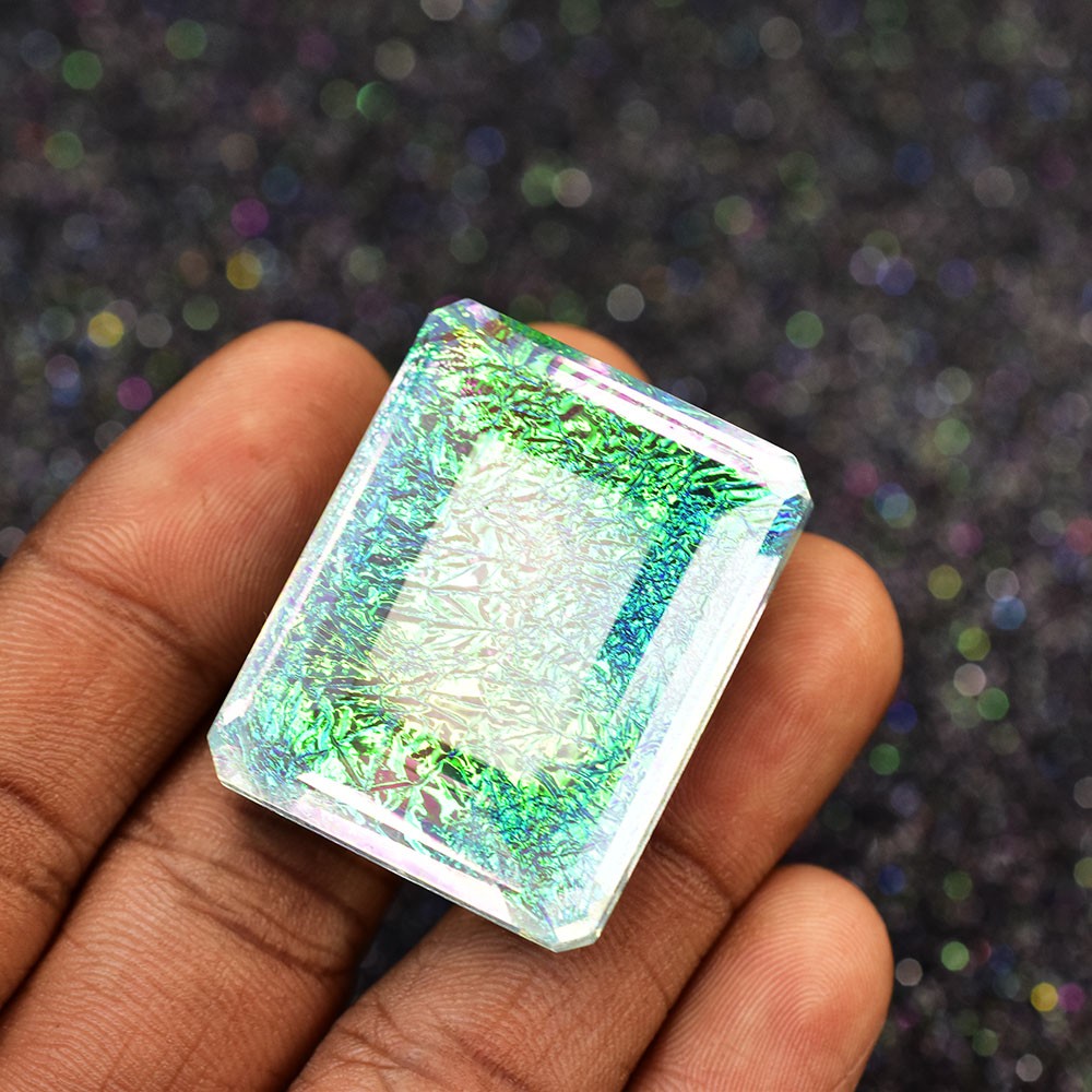 AAA+ Large Natural Multicolor Opal 135 Ct Certified Emerald Cut Loose Gemstone