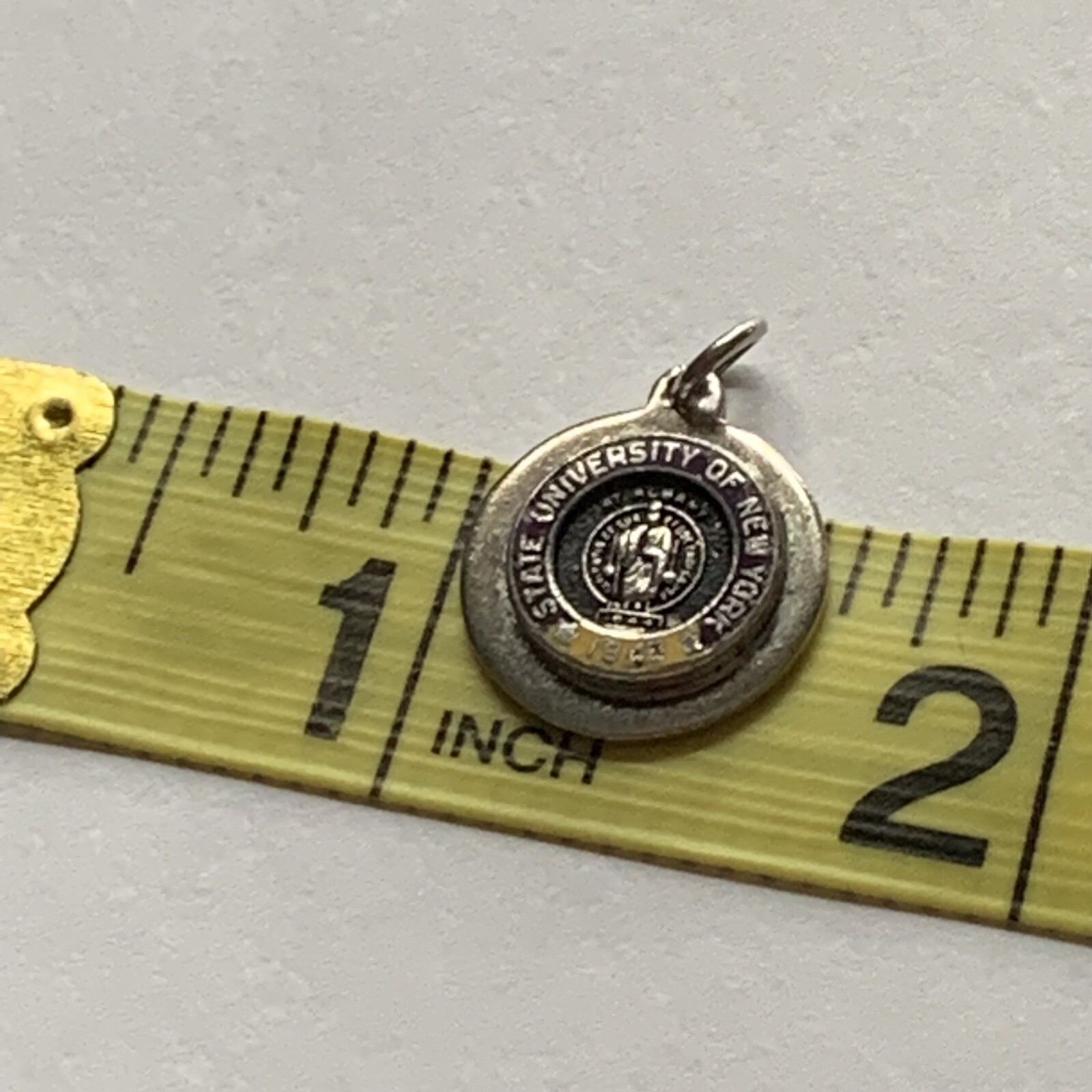 VTG enamel State University of New York sterling Kinney Silver charm engraved