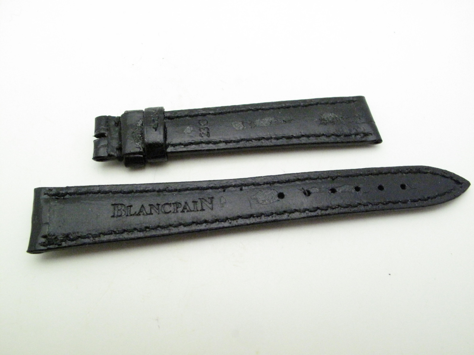 Blancpain Black croc alligator Strap 15mm/12mm BRAND NEW 105mm/70mm length 100%