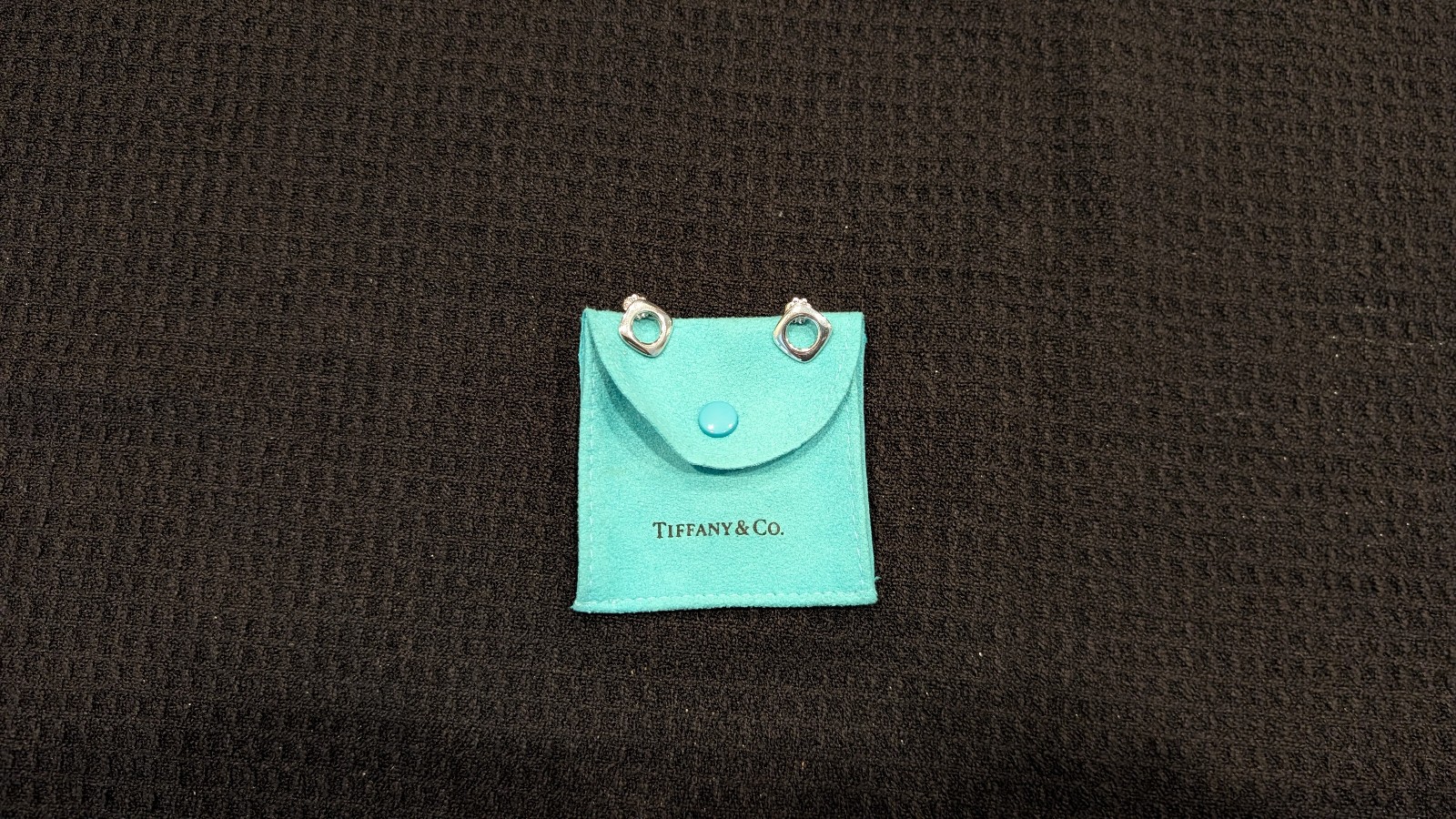 Tiffany & Co. Sterling Round Open Square Stud Earrings