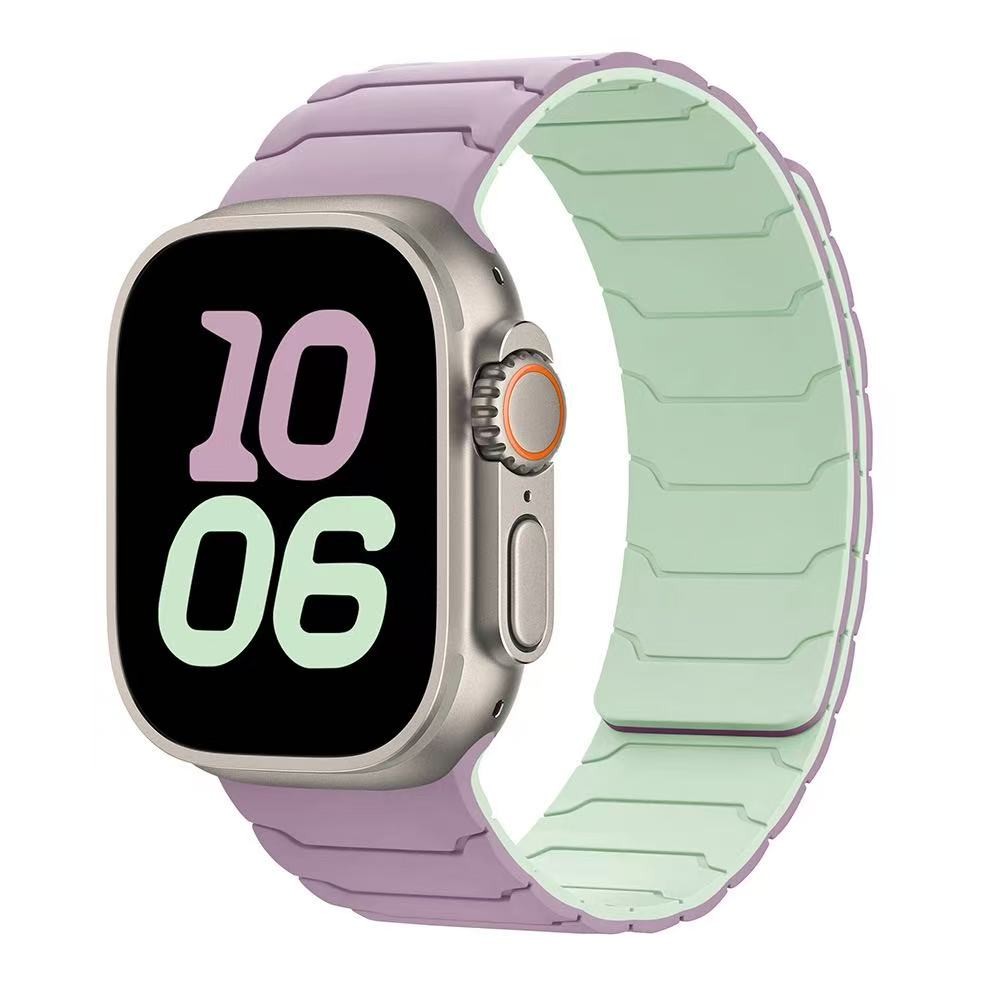 Suitable for Apple Watch/ S1-11/ Ultra/ SE – Armor Silicone Magnetic Strap-Gift