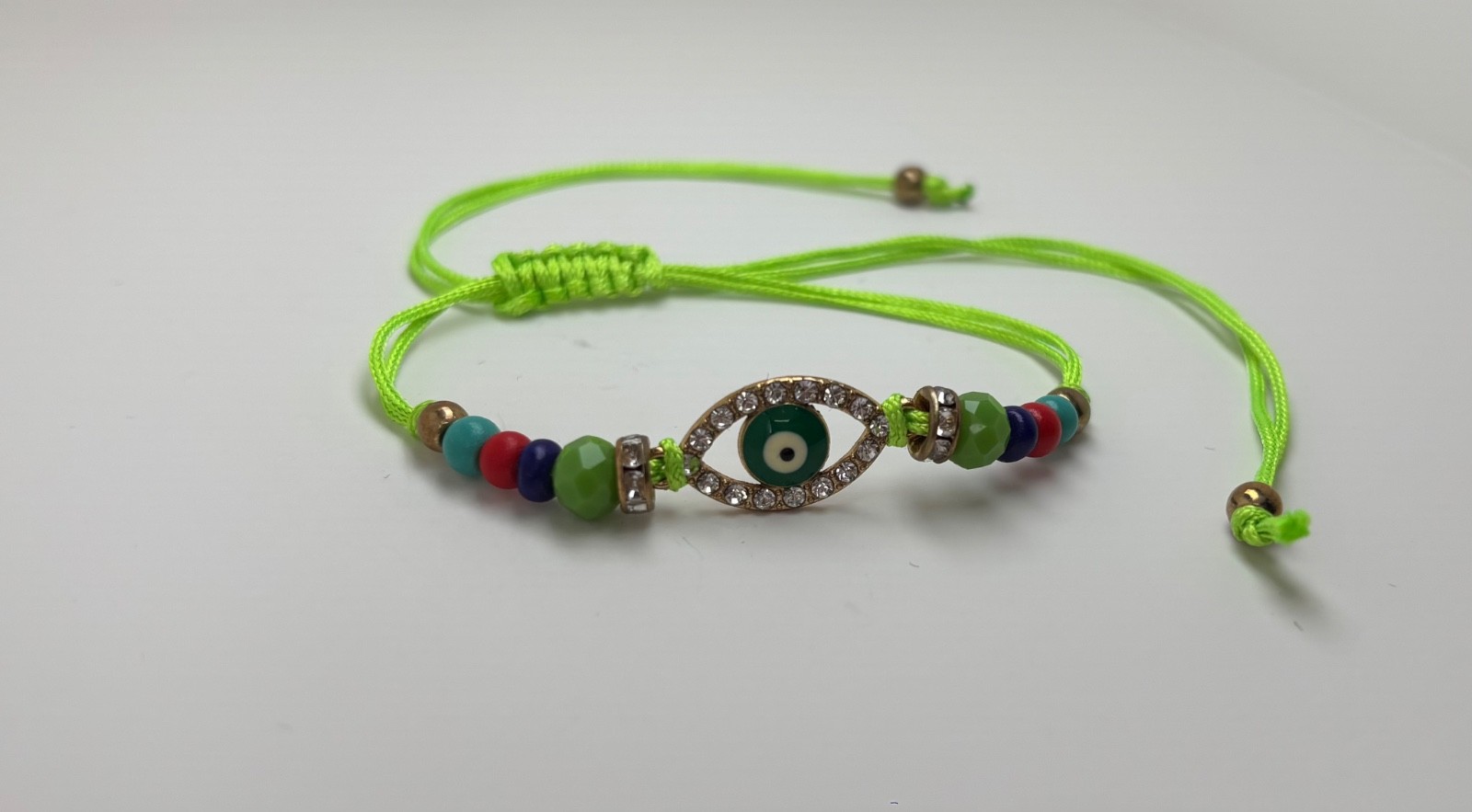 Evil Eye Bracelet Adjustable Handmade Cord Bracelet Colorful Beaded Protection L